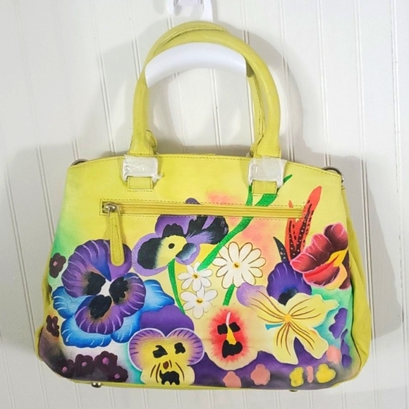 Genuine Leather Handpainted SUKRITI Kolkata Crossbody Handbag - Picture 3 of 7